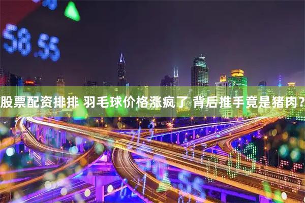 股票配资排排 羽毛球价格涨疯了 背后推手竟是猪肉？