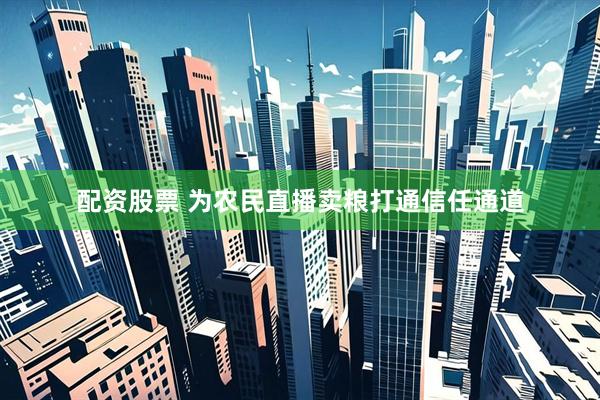配资股票 为农民直播卖粮打通信任通道